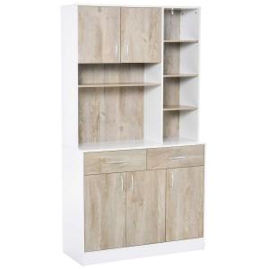 HOMCOM 180 cm Kitchen Pantry Buffet Server with Hutch Multi Storage Cupboard Cabinet Sideboard, Bookcase with Drawers for Living Room