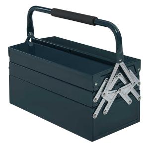 DURHAND Metal Tool Box Portable 5-Tray Cantilever Steel Tool Chest Cabinet, Dark Green