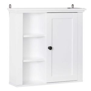 HOMCOM Wall Mounted Bathroom Cabinet Home Organiser Closet Kitchen Pantry Storage Shelves White