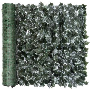 Outsunny Artificial Leaf Hedge Screen Privacy Fence Panel for Garden Outdoor Indoor Decor 3M x 1M Dark Green