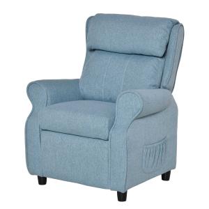 HOMCOM Kids Recliner Sofa Angle Adjustable Single Lounger Armchair Children Games Chair with Footrest for 3-8 years, Blue