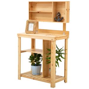 Outsunny Garden backyard Task helper Planter Workbench Workstation Convenience Potting Bench Greenfield Potting Bench Raised Planting Table